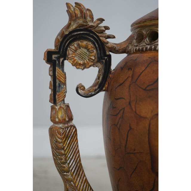 1990s Pair Chinese Style Lidded Decorative Urns For Sale - Image 4 of 15