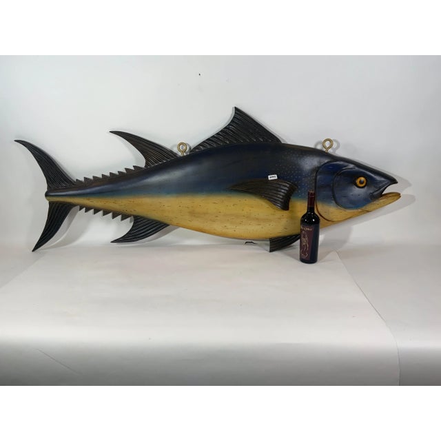 Carved Tuna Fish with Painted Finish For Sale - Image 9 of 12