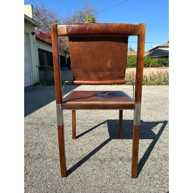 Zele Company Zele Marcus and Alexis Style Leather Chair For Sale - Image 4 of 11