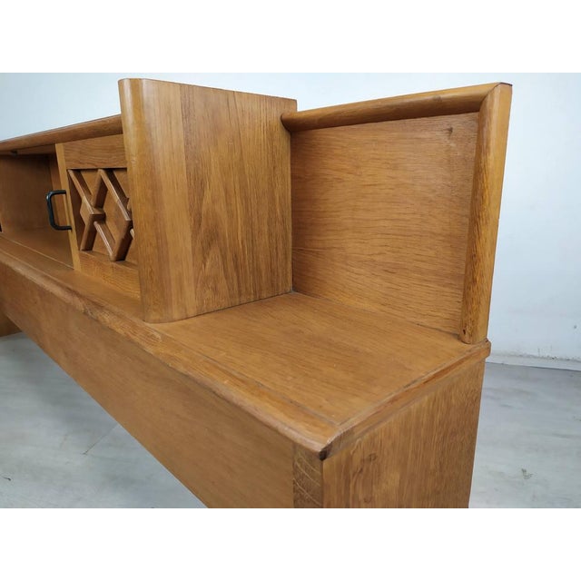 Wood Vintage Oak Headboard For Sale - Image 7 of 18