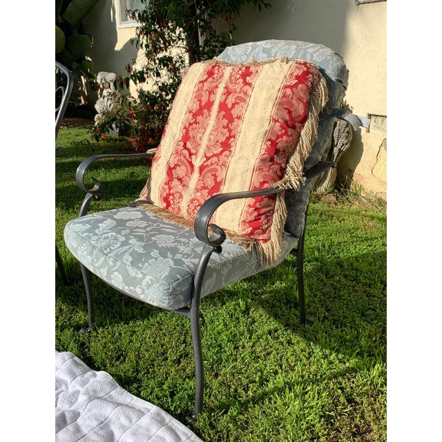 1980s Italianate Scrolled Square Silk Pillow For Sale - Image 5 of 12