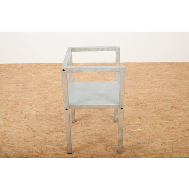 Gray Chair with Prototype Frame and Seat in Galvanized Steel, 1980s For Sale - Image 8 of 14
