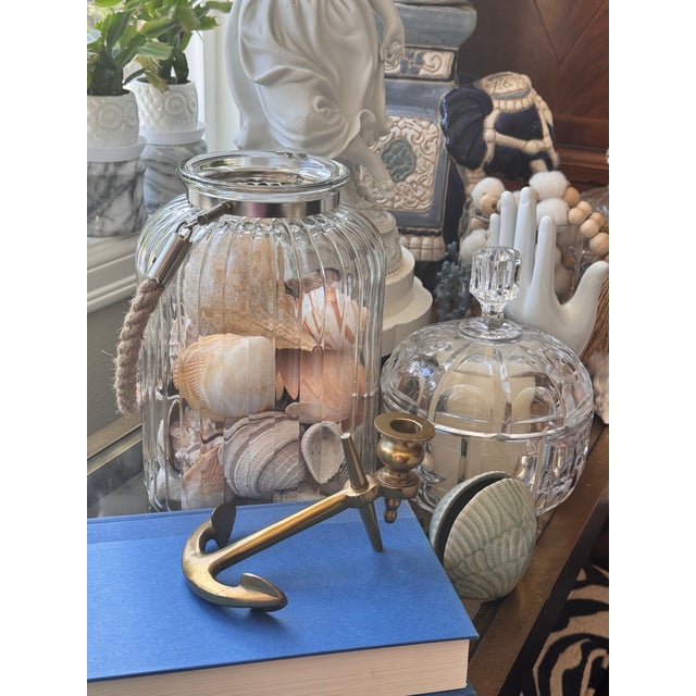 Nautical Brass Anchor Candle Holder For Sale - Image 3 of 17