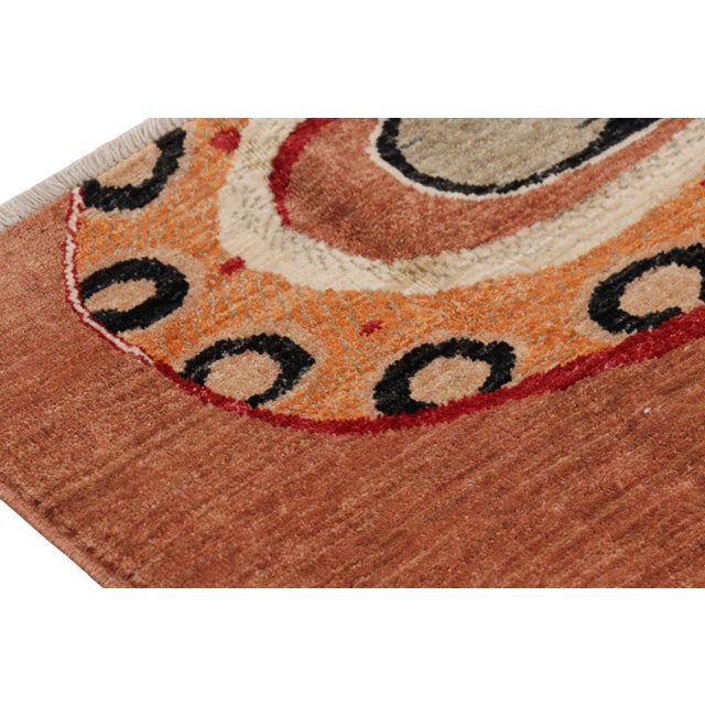 Rug & Kilim’s Contemporary Tiger Rug in Red With Black and Orange Pictorial For Sale In New York - Image 6 of 7