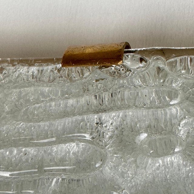 Murano Glass and Brass Sconces attributed to Fontana Arte, 1960, Set of 2 For Sale - Image 12 of 18