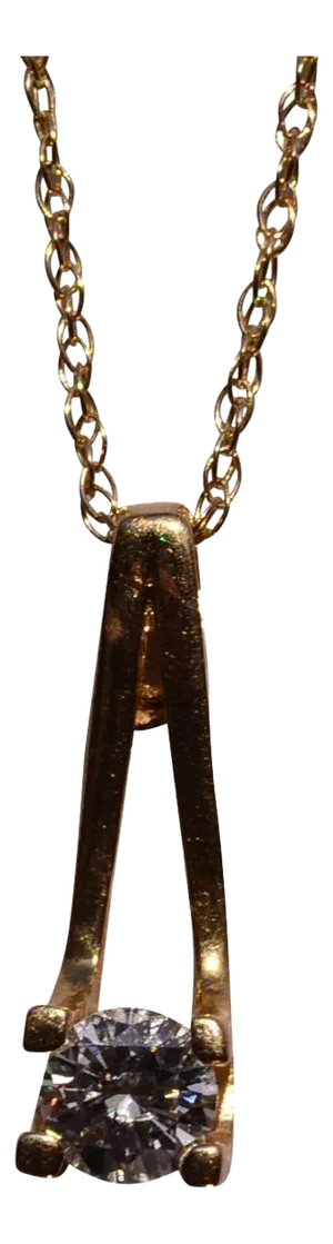 The 195th Street: Mid Century Yellow Gold and Natural Diamond Pendant