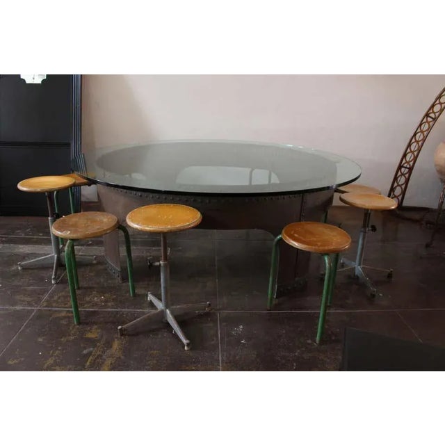 Metal Italian Round Conference Table by Gimo Fero - Set of 11 For Sale - Image 7 of 8