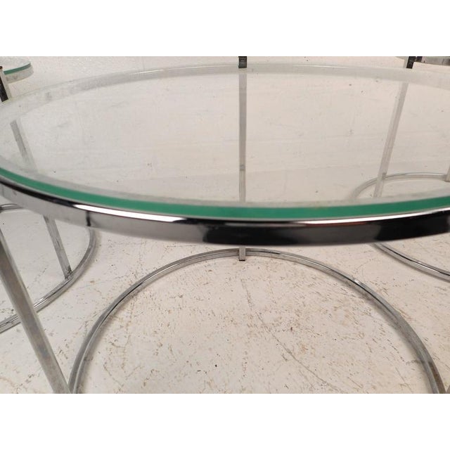 MidCentury Chrome & Glass Nesting Tables Set of 3 Chairish