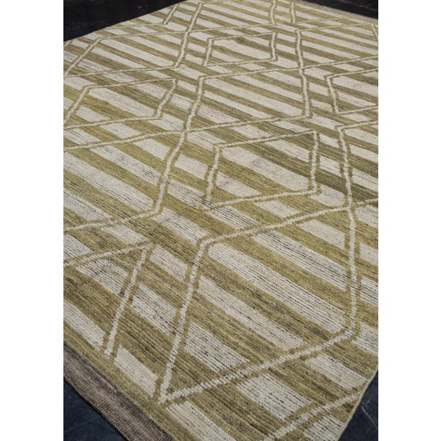 Moroccan Hand Knotted Modern Moroccan Rug 9'2" x 11'11" For Sale - Image 3 of 6