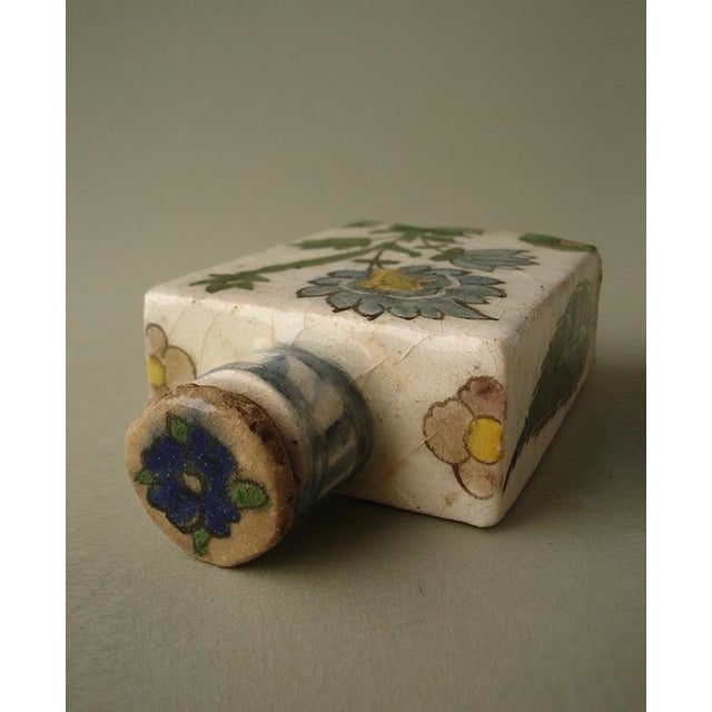 Late 19th Century Square Ceramic Vase - Qajar Period For Sale - Image 11 of 12