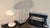 1970s Vintage Mushroom Tripod Table Lamp in Opaline Glass and White Steel, 1970s For Sale - Image 5 of 11