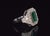 Gia Certified 3.98ct Natural Zambian Emerald & Diamond Tiered Halo Milgrain 18k White Gold Ring, Size 6.5 For Sale In Dallas - Image 6 of 16