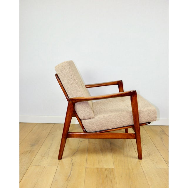 Polish Beige Gold Bouclé Lounge Chair, 1970s For Sale - Image 9 of 11