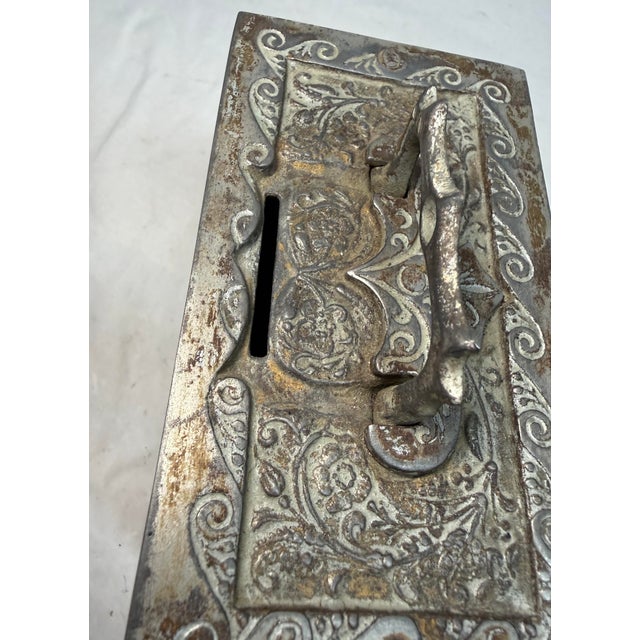 Large Antique j.e. Stevens Kodak Cast Iron Ornate Coin Still Safe With Key For Sale - Image 12 of 12