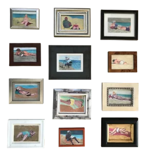 1990's Vintage "Mi ami Miami?" Pen and Nail Polish Drawings- Set of 12