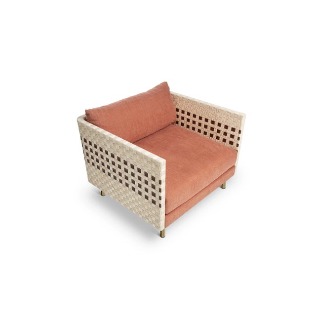 Textile Milli Corallo Chair by Angelettiruzza Design for Bottega Intreccio For Sale - Image 7 of 7