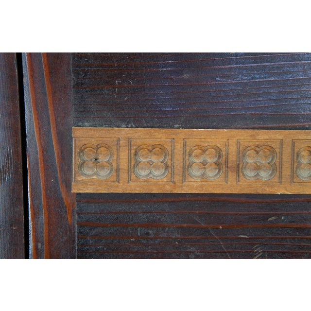 Antique Oak Drop Front Secretary Desk Bookcase Bookshelf Console 65" For Sale - Image 12 of 12