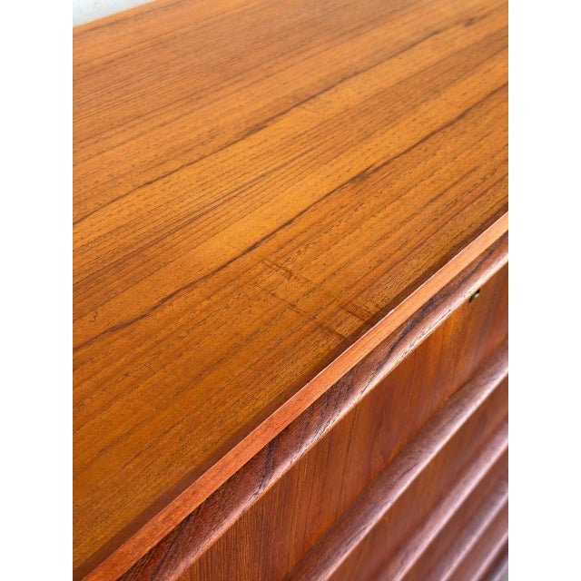 Teak 6-Drawer Tallboy Dresser Danish Mid-Century Modern 1960s For Sale - Image 9 of 12