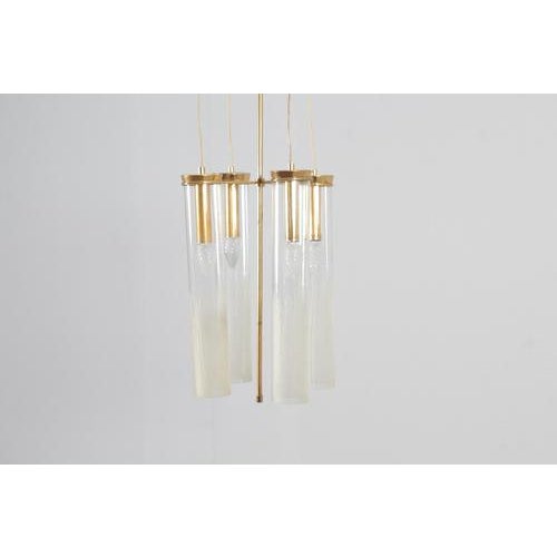 Mid-Century Brass and Glass Suspension Lamp from Arredoluce Monza, Italy, 1960s For Sale - Image 3 of 18