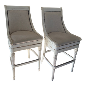Front Gate Upholstred Swivel Bar Stools Set of 2