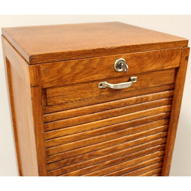 Vintage Filing Cabinet in Oak, 1930s For Sale - Image 10 of 11