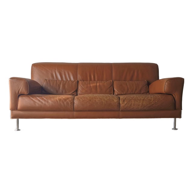 1990s Vintage Leather Sofa For Sale