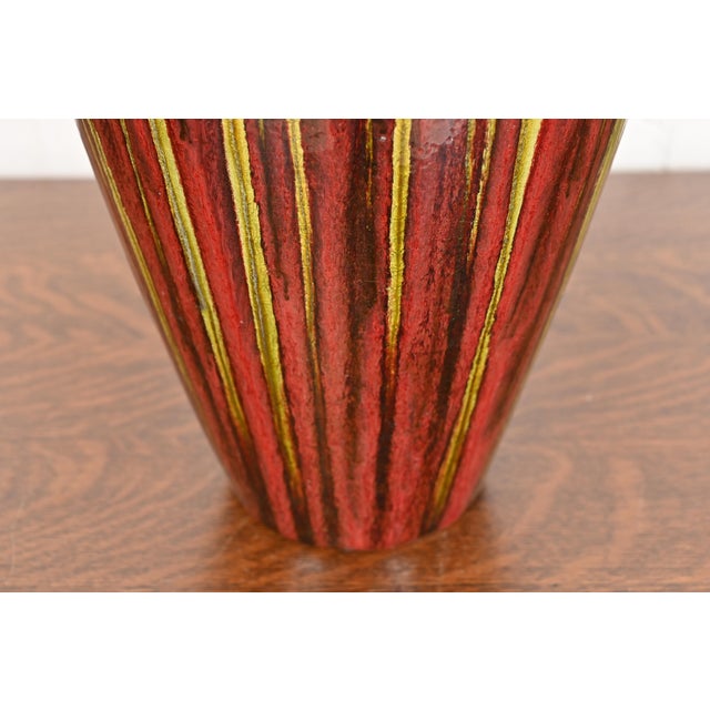 Red Modern Drip Glazed Large Ceramic Urn Form Vase For Sale - Image 8 of 11