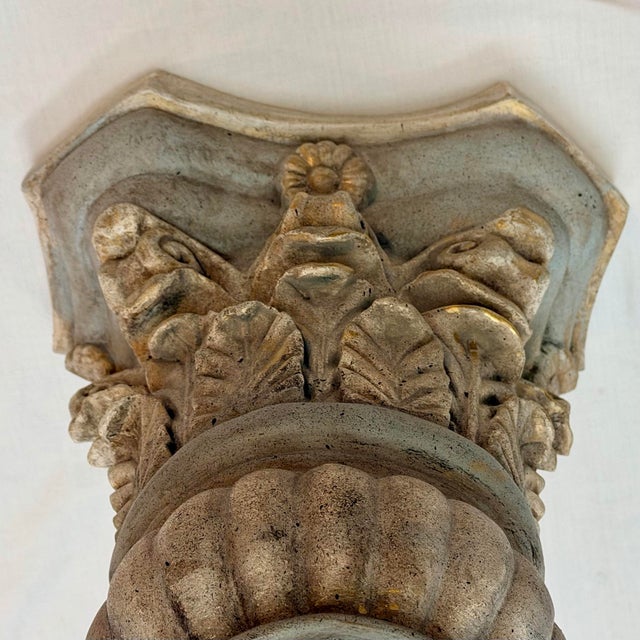 Vintage Monumental Neoclassical Corinthian Wall Bracket in Bespoke Gustavian Finish - Newly Painted For Sale - Image 11 of 12