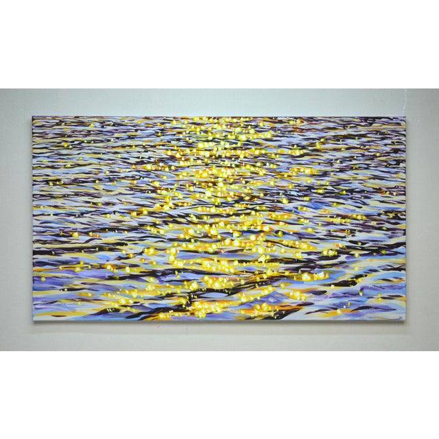 I poured my heart into this acrylic painting, capturing the shimmering dance of light on water with vivid expressionism...