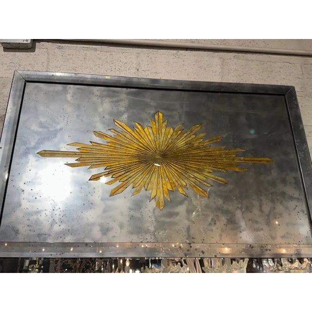 2000 - 2009 Pair of Jansen Manner Eglomise' Mirrors For Sale - Image 5 of 5