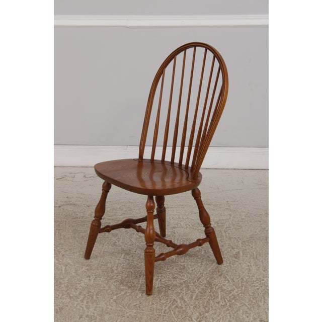 Set of 6 Hitchcock Oak Windsor Style Dining Room Chairs For Sale - Image 14 of 18