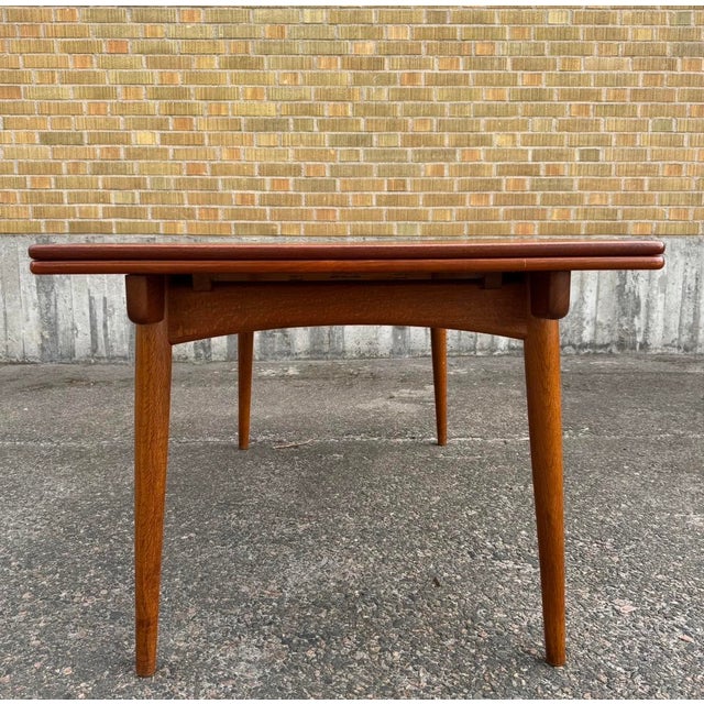 Brown AT-312 Dining Table by Hans J. Wegner for Andres Tuck, 1950s For Sale - Image 8 of 13