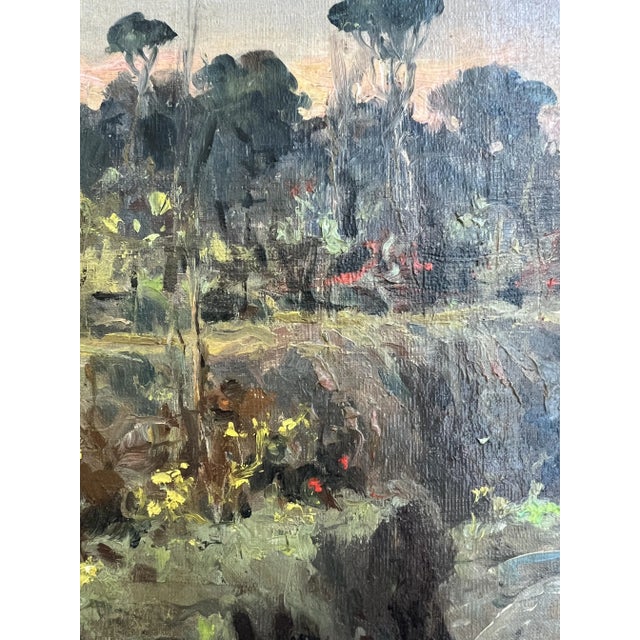 Leopoldo Galeota, Paysage animé, Oil on Canvas, Framed For Sale - Image 6 of 12