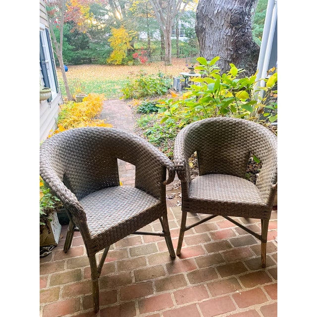 Antique Wicker and Rattan Possibly Victorian Chairs- Pair For Sale In Philadelphia - Image 6 of 17