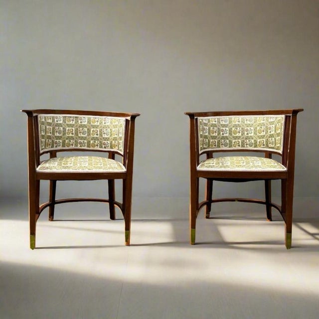 Antique Art Nouveau Viennese in Mahogany Chairs, 1910s, Set of 2 For Sale - Image 16 of 16