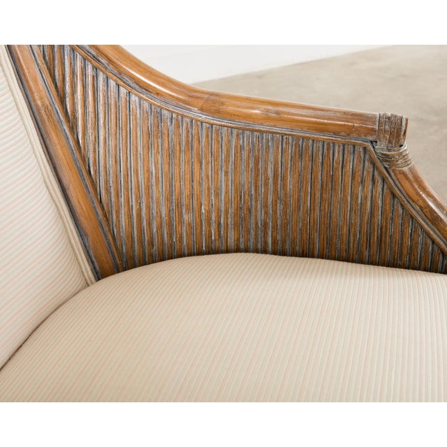 Pair of McGuire Style Organic Modern Rattan Barrel Chairs For Sale In Sacramento - Image 6 of 12