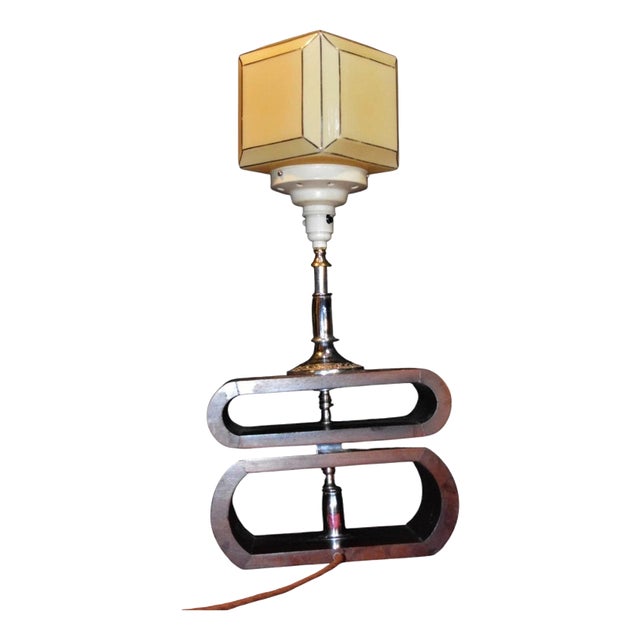 Mid-Century Modern Danish Wood and Glass Table Lamp, 1960s For Sale