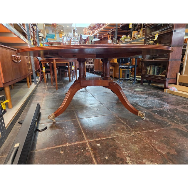 Antique 1940s Regency Style Large 71- Inch Mahogany Dining Table Game Table For Sale - Image 14 of 15