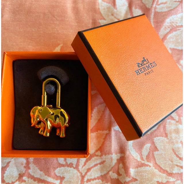 Metal 1990s Hermes Gold Plated Elephant Cadenza With Hermes Necklace For Sale - Image 7 of 9