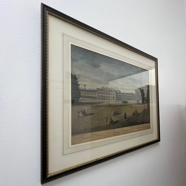 Kensington Palace South View Early 19th Century Hand-Colored Engraving by Tinney For Sale - Image 12 of 13