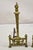 Gold Antique French Empire Style Flame Finial Brass and Cast Iron Andirons - A Pair For Sale - Image 8 of 10