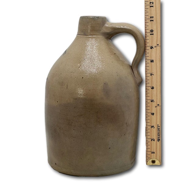 Scarce Antique American Blue Decorated Stoneware 1 Gallon Jug From Historic Portland Maine Merchant Kendal & Whitney For Sale - Image 18 of 18
