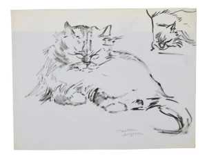 Marie Paulette Lagosse - the Cats - Original Pen on Paper - 1970s