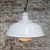 Vintage Industrial White Enamel and Opaline Glass Factory Pendant Light from Benjamin Electric Manufacturing Company For Sale - Image 6 of 7