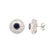 Art Deco 2.3ct Deep Blue Sapphire Diamond Art Deco Round Stud Earrings in 14k Gold- A Pair For Sale - Image 3 of 8