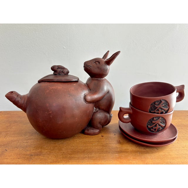 Vintage Chinese Yixing Zisha Tea Set - 6 Pieces For Sale - Image 9 of 9