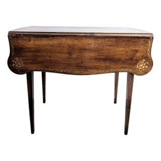 Hitchcock Stenciled Drop Leaf Dining Table 36" Butterfly Edge Mid 20th Century For Sale