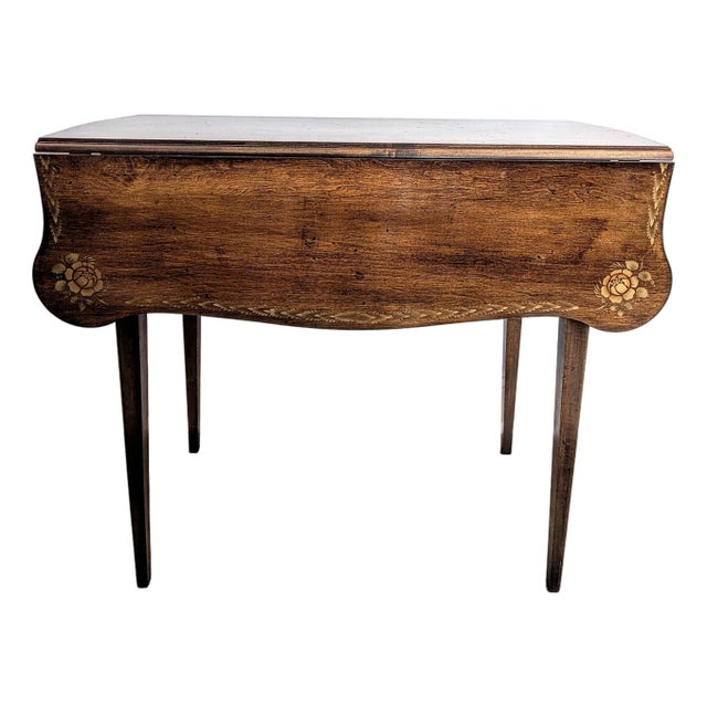 Hitchcock Stenciled Drop Leaf Dining Table 36" Butterfly Edge Mid 20th Century For Sale