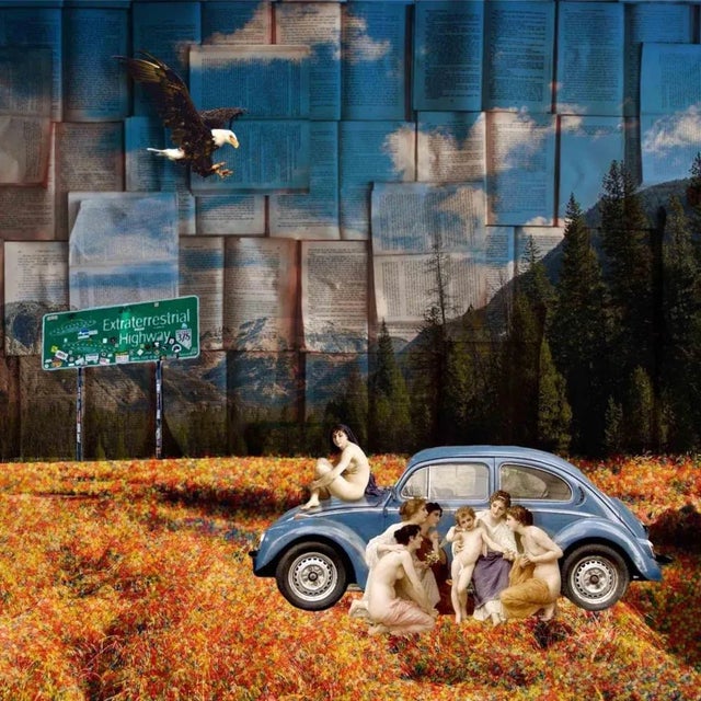 Extraterrestrial Highway - is a beautiful print on canvas of a digital collage realized in 2020 by the Italian artist...