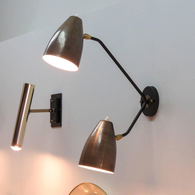 Double Arm Brass Wall Lights 'L3g' Chairish